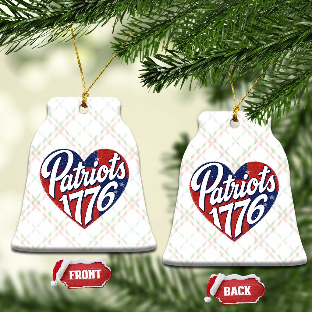 Patriots 1776 Red and Blue Heart Ceramic Ornament Classic Patriotic Sports Fan Style TS02 Print Your Wear