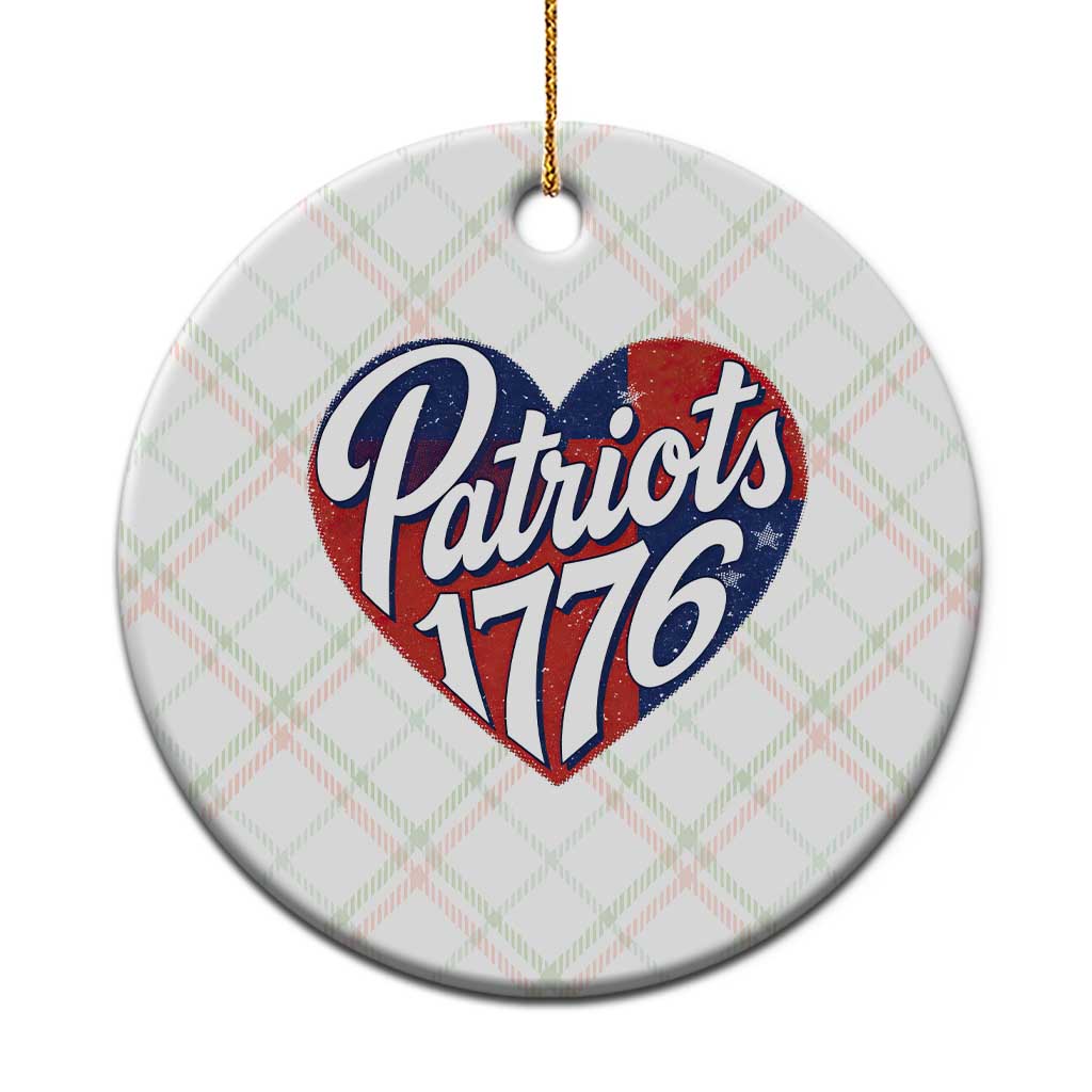 Patriots 1776 Red and Blue Heart Ceramic Ornament Classic Patriotic Sports Fan Style TS02 1pc Christmas Plaid Print Your Wear