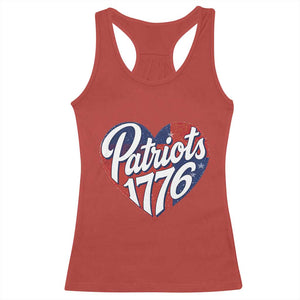 Patriots 1776 Red and Blue Heart Racerback Tank Top Classic Patriotic Sports Fan Style TS02 Red Print Your Wear