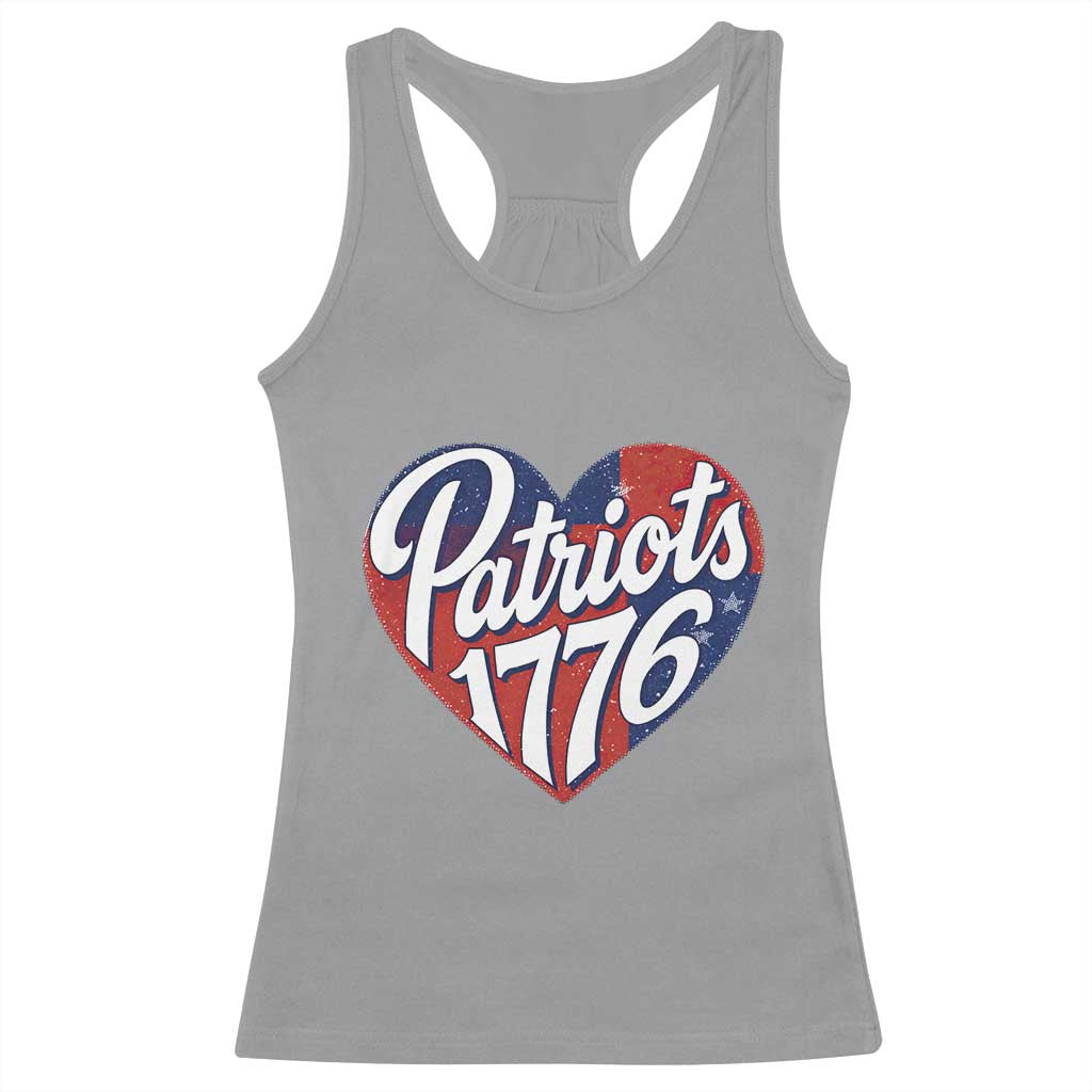 Patriots 1776 Red and Blue Heart Racerback Tank Top Classic Patriotic Sports Fan Style TS02 Sport Gray Print Your Wear
