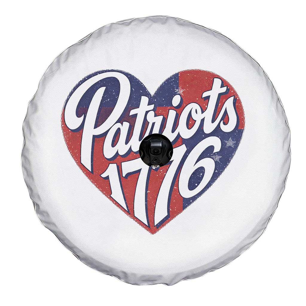 Patriots 1776 Red and Blue Heart Spare Tire Cover Classic Patriotic Sports Fan Style TS02 Print Your Wear