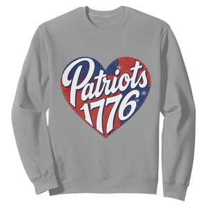Patriots 1776 Red and Blue Heart Sweatshirt Classic Patriotic Sports Fan Style TS02 Sport Gray Print Your Wear