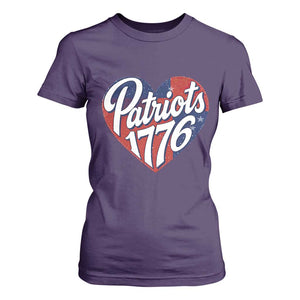Patriots 1776 Red and Blue Heart T Shirt For Women Classic Patriotic Sports Fan Style TS02 Purple Print Your Wear