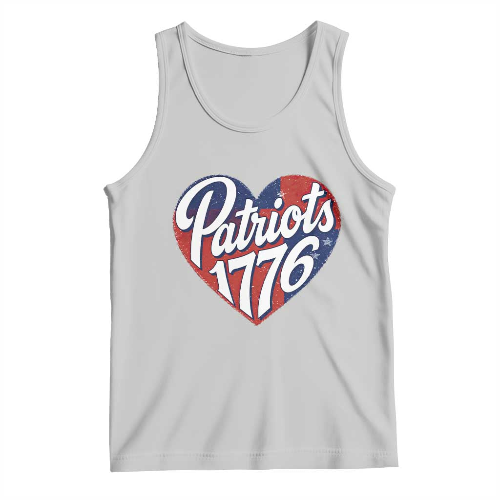 Patriots 1776 Red and Blue Heart Tank Top Classic Patriotic Sports Fan Style TS02 Ash Print Your Wear