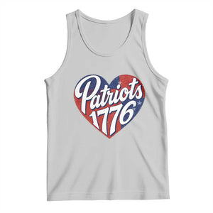 Patriots 1776 Red and Blue Heart Tank Top Classic Patriotic Sports Fan Style TS02 Ash Print Your Wear