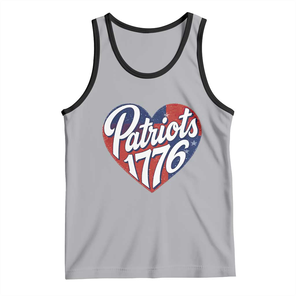 Patriots 1776 Red and Blue Heart Tank Top Classic Patriotic Sports Fan Style TS02 Athletic Heather Black Print Your Wear
