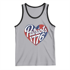 Patriots 1776 Red and Blue Heart Tank Top Classic Patriotic Sports Fan Style TS02 Athletic Heather Black Print Your Wear