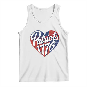 Patriots 1776 Red and Blue Heart Tank Top Classic Patriotic Sports Fan Style TS02 White Print Your Wear