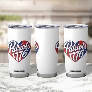 Patriots 1776 Red and Blue Heart Tumbler Cup Classic Patriotic Sports Fan Style TS02 Print Your Wear