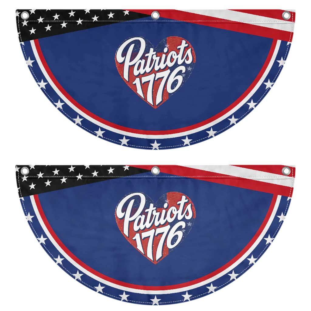 Patriots 1776 Red and Blue Heart Patriotic Fan Flag Classic Sports Fan Style