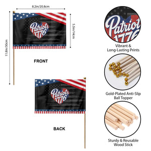 Patriots 1776 Red and Blue Heart Patriotic Handheld Flag Classic Patriotic Sports Fan Style TS02 Print Your Wear