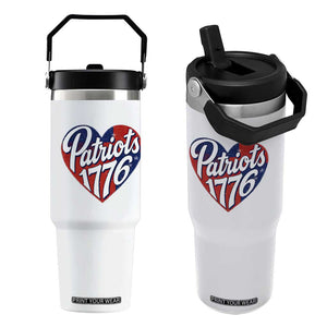 Patriots 1776 Red and Blue Heart Flip Straw Tumbler Classic Patriotic Sports Fan Style TS02 One Size: 30 oz White Print Your Wear