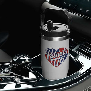 Patriots 1776 Red and Blue Heart Flip Straw Tumbler Classic Patriotic Sports Fan Style TS02 Print Your Wear