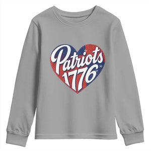 Patriots 1776 Red and Blue Heart Youth Sweatshirt Classic Patriotic Sports Fan Style TS02 Sport Gray Print Your Wear