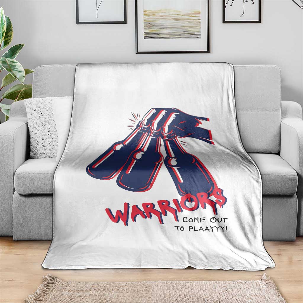Warriors Come Out to Play Throw Blanket Energetic Game Day Patriot Motivation TS02 Print Your Wear
