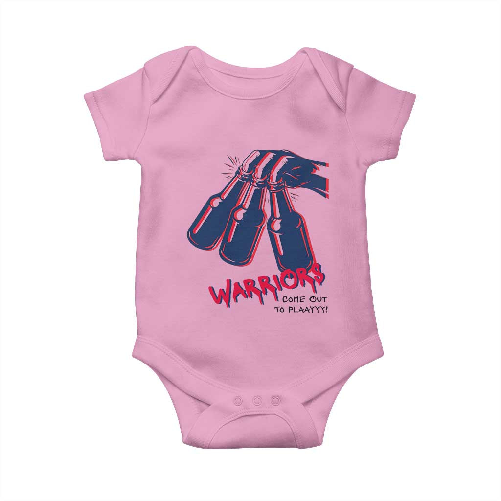 Warriors Come Out to Play Baby Onesie Energetic Game Day Patriot Motivation TS02 Light Pink Print Your Wear