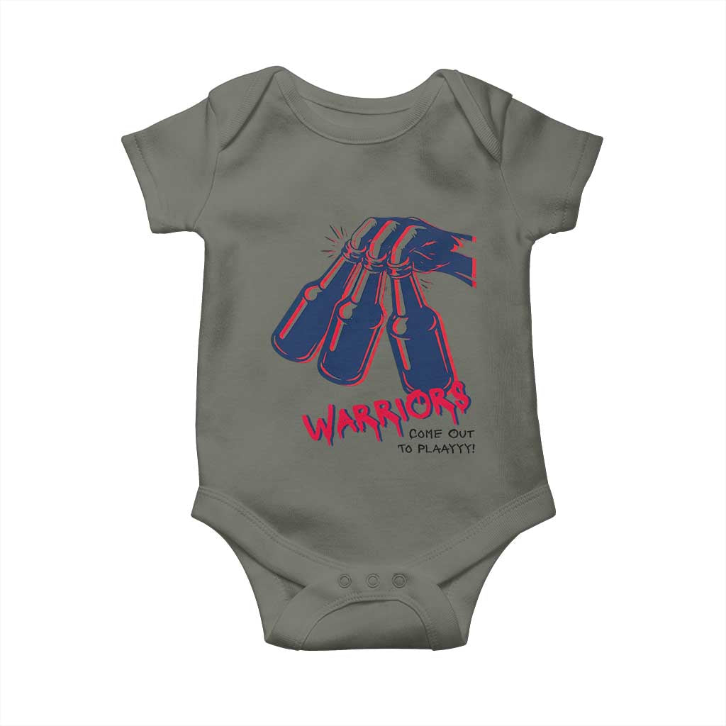 Warriors Come Out to Play Baby Onesie Energetic Game Day Patriot Motivation TS02 Military Green Print Your Wear