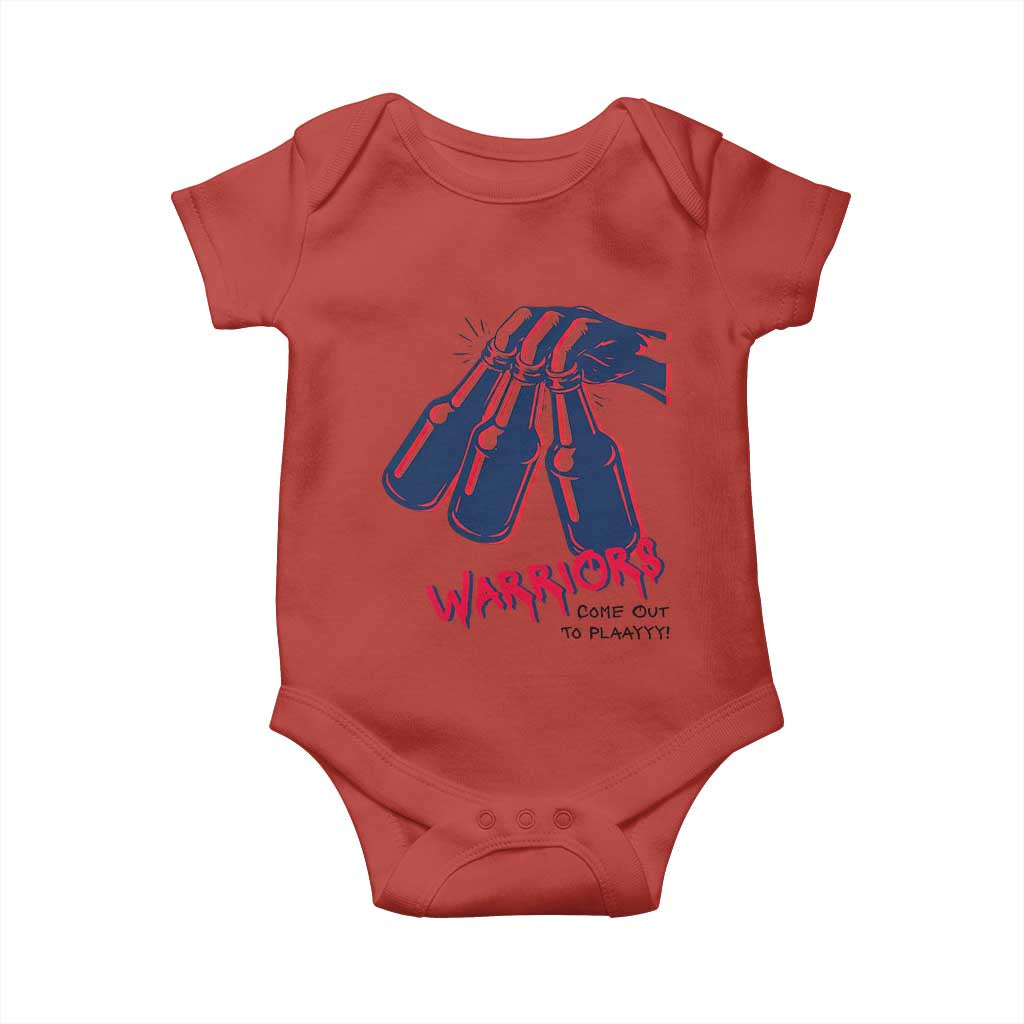 Warriors Come Out to Play Baby Onesie Energetic Game Day Patriot Motivation TS02 Red Print Your Wear