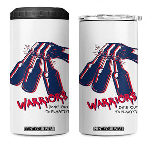 Warriors Come Out to Play 4 in 1 Can Cooler Tumbler Energetic Game Day Patriot Motivation TS02 One Size: 16 oz White Print Your Wear