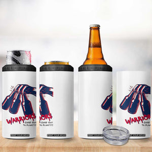 Warriors Come Out to Play 4 in 1 Can Cooler Tumbler Energetic Game Day Patriot Motivation TS02 Print Your Wear