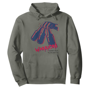 Warriors Come Out to Play Hoodie Energetic Game Day Patriot Motivation TS02 Military Green Print Your Wear