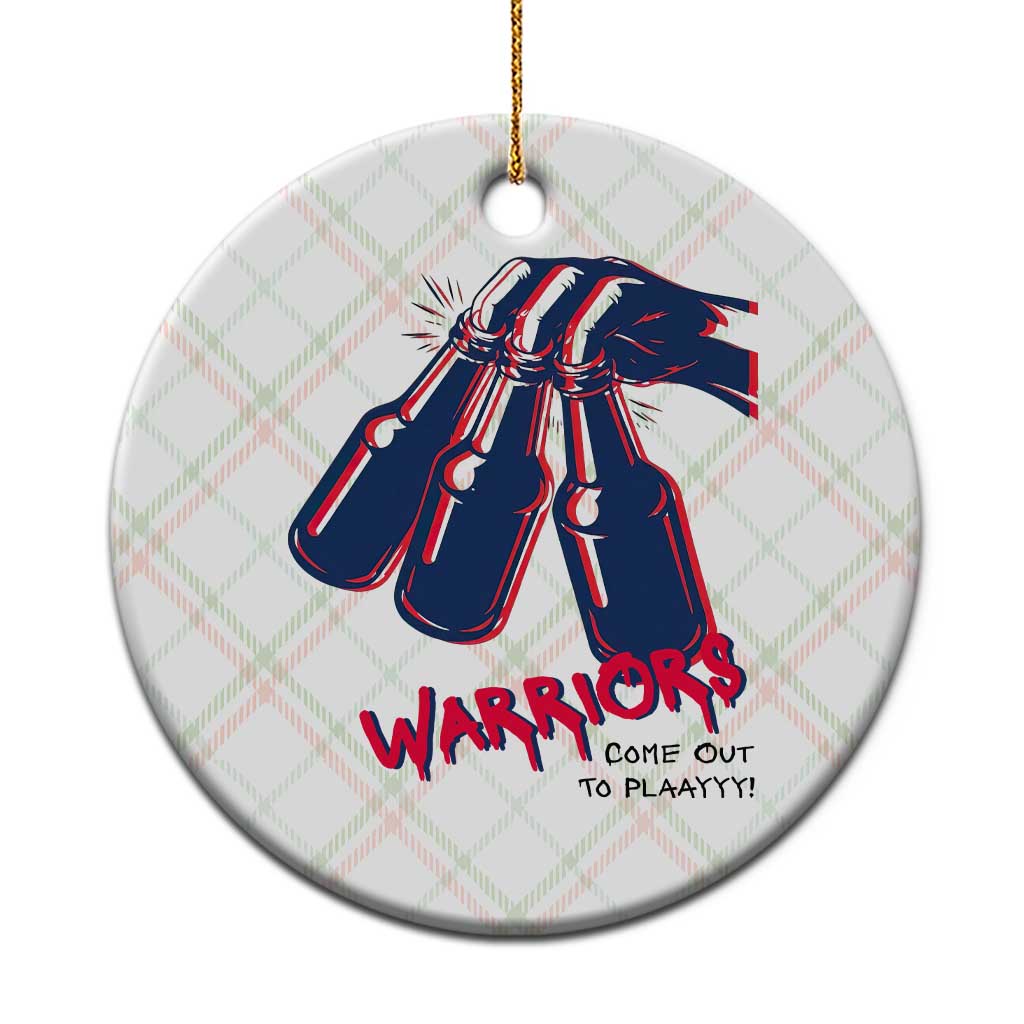Warriors Come Out to Play Ceramic Ornament Energetic Game Day Patriot Motivation TS02 1pc Christmas Plaid Print Your Wear