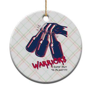 Warriors Come Out to Play Ceramic Ornament Energetic Game Day Patriot Motivation TS02 1pc Christmas Plaid Print Your Wear