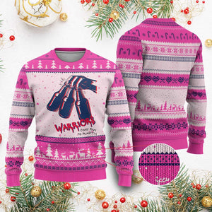 Warriors Come Out to Play Ugly Christmas Sweater Energetic Game Day Patriot Motivation TS02 Hot Pink Print Your Wear