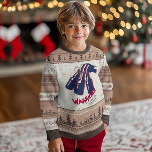 Warriors Come Out to Play Ugly Christmas Sweater Energetic Game Day Patriot Motivation TS02 Mocha Mousse Print Your Wear