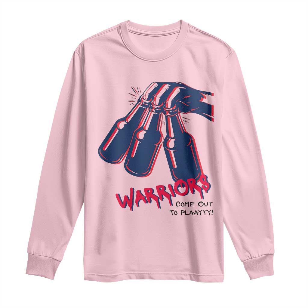 Warriors Come Out to Play Long Sleeve Shirt Energetic Game Day Patriot Motivation TS02 Light Pink Print Your Wear