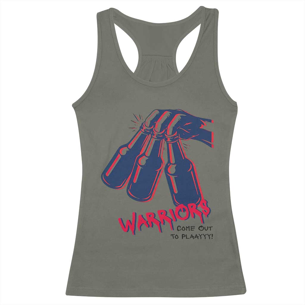 Warriors Come Out to Play Racerback Tank Top Energetic Game Day Patriot Motivation TS02 Military Green Print Your Wear