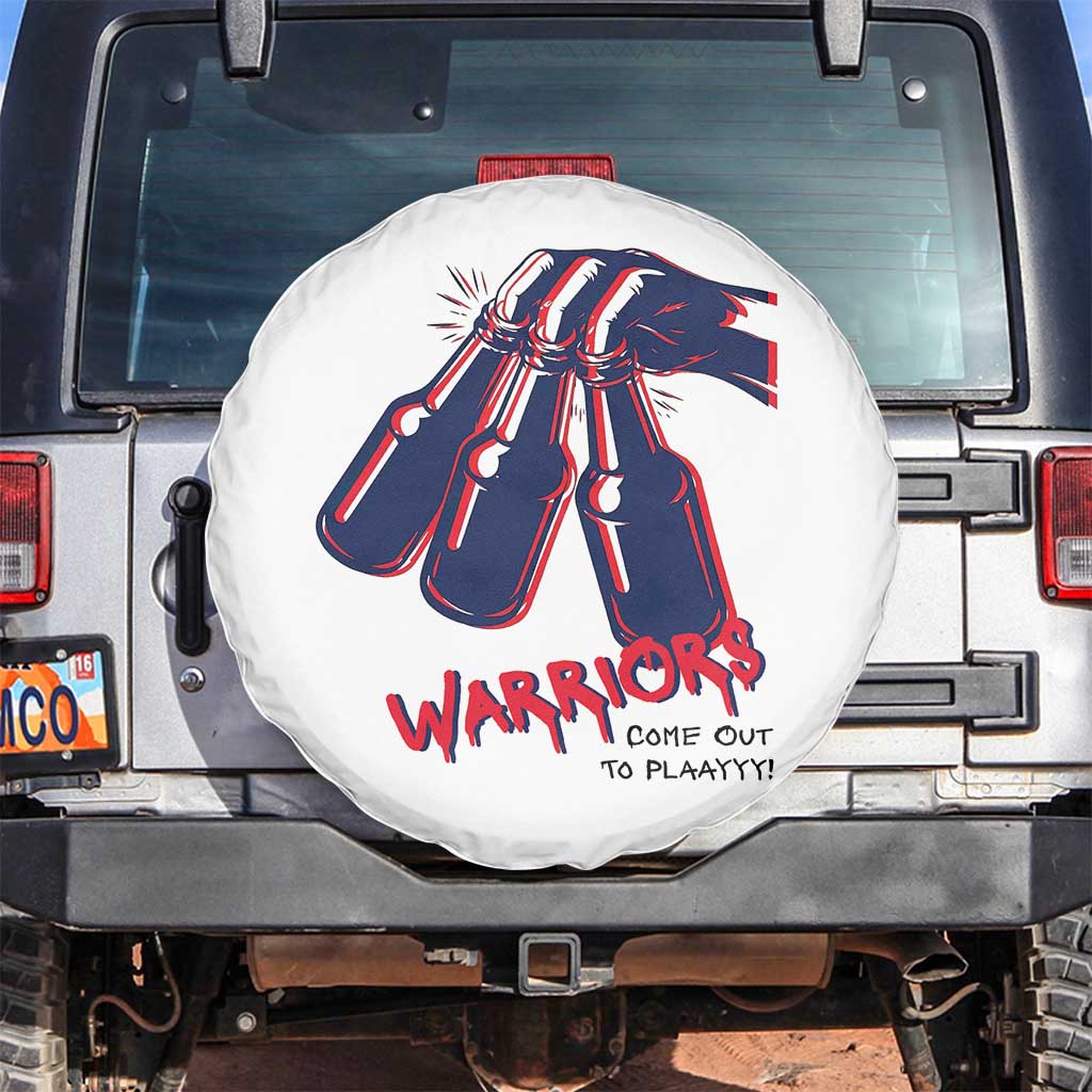 Warriors Come Out to Play Spare Tire Cover Energetic Game Day Patriot Motivation TS02 No hole White Print Your Wear