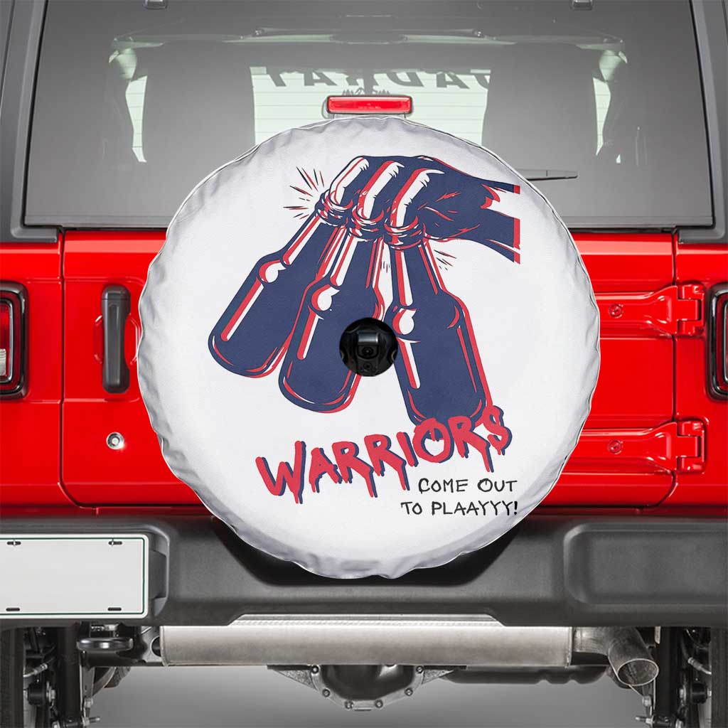Warriors Come Out to Play Spare Tire Cover Energetic Game Day Patriot Motivation TS02 White Print Your Wear