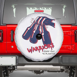 Warriors Come Out to Play Spare Tire Cover Energetic Game Day Patriot Motivation TS02 White Print Your Wear