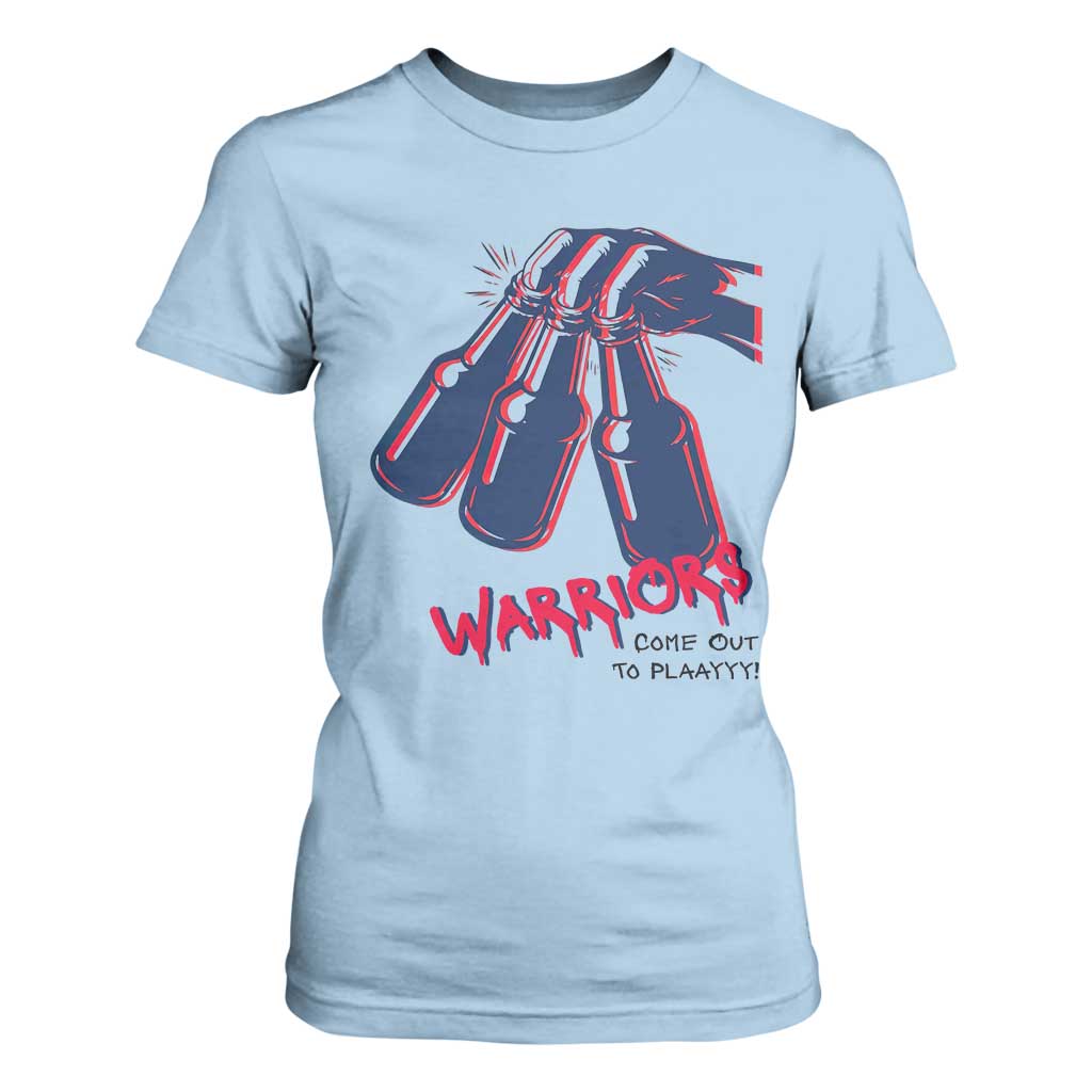 Warriors Come Out to Play T Shirt For Women Energetic Game Day Patriot Motivation TS02 Light Blue Print Your Wear