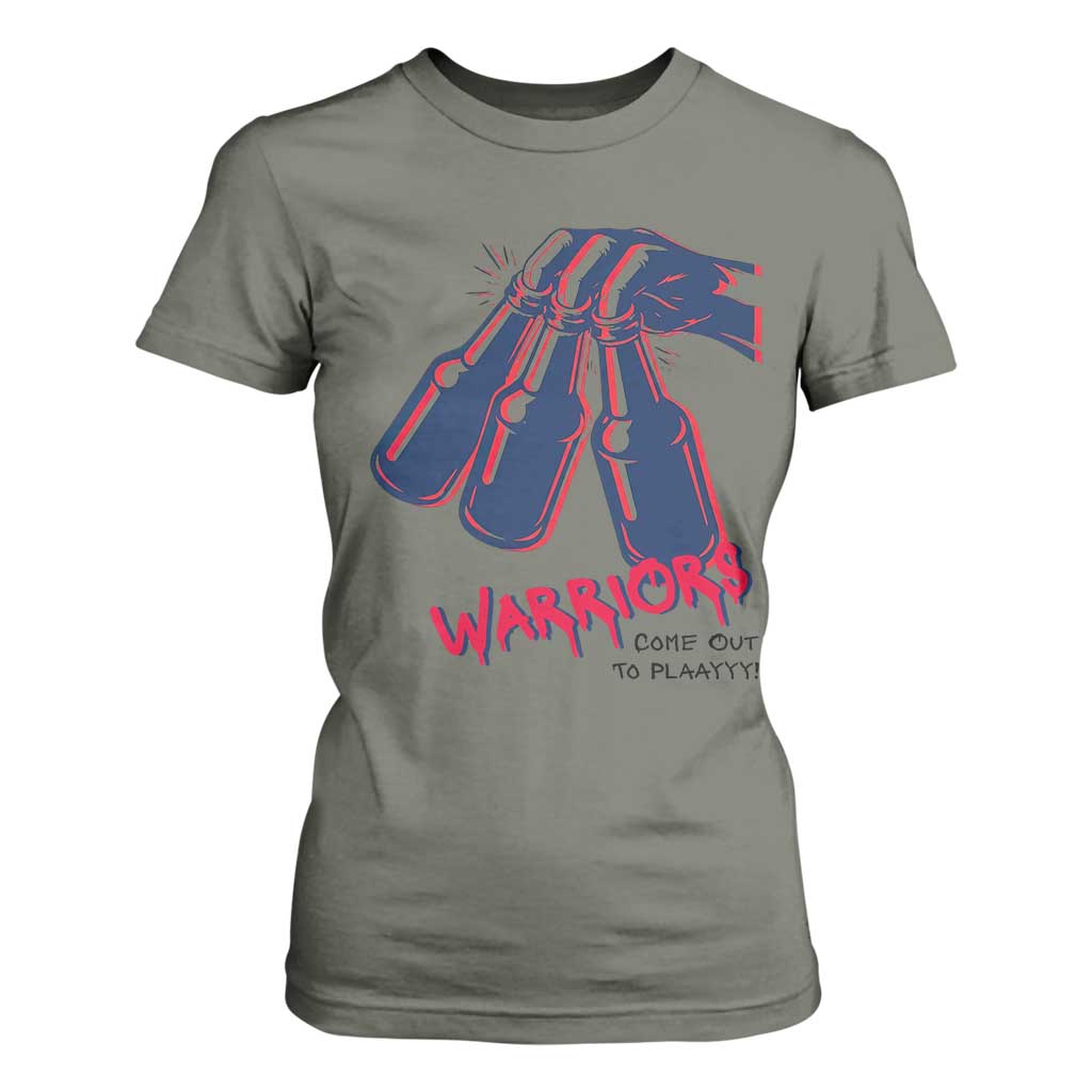 Warriors Come Out to Play T Shirt For Women Energetic Game Day Patriot Motivation TS02 Military Green Print Your Wear