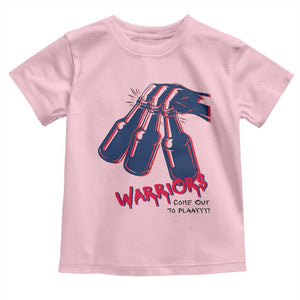 Warriors Come Out to Play Toddler T Shirt Energetic Game Day Patriot Motivation TS02 Light Pink Print Your Wear