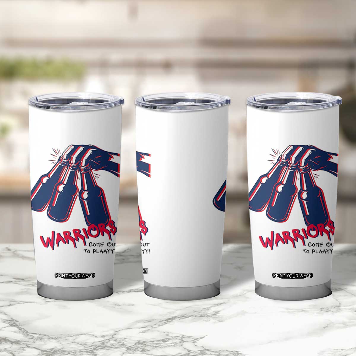 Warriors Come Out to Play Tumbler Cup Energetic Game Day Patriot Motivation TS02 Print Your Wear