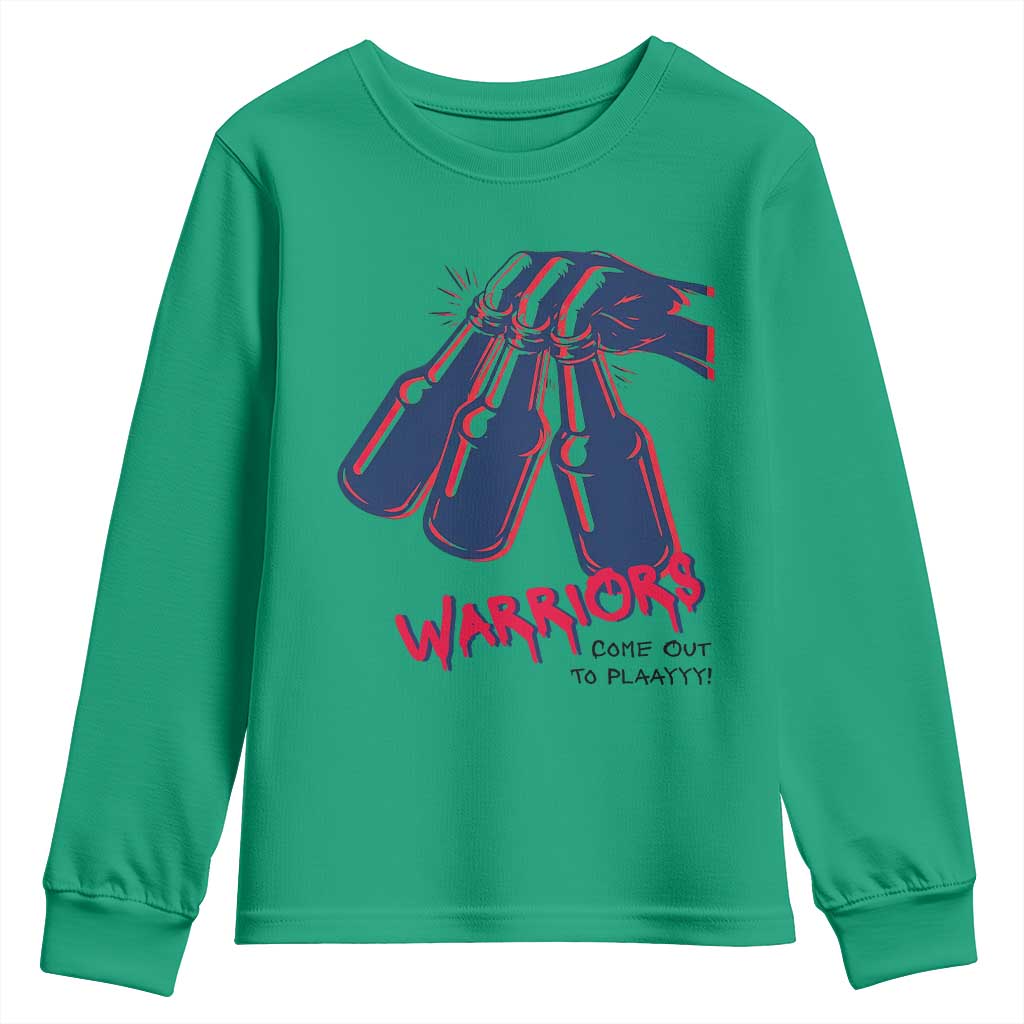 Warriors Come Out to Play Youth Sweatshirt Energetic Game Day Patriot Motivation TS02 Irish Green Print Your Wear
