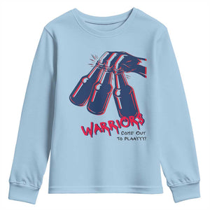 Warriors Come Out to Play Youth Sweatshirt Energetic Game Day Patriot Motivation TS02 Light Blue Print Your Wear