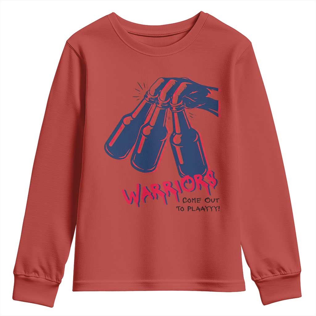 Warriors Come Out to Play Youth Sweatshirt Energetic Game Day Patriot Motivation TS02 Red Print Your Wear
