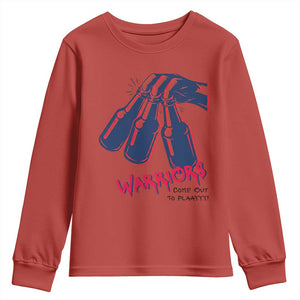 Warriors Come Out to Play Youth Sweatshirt Energetic Game Day Patriot Motivation TS02 Red Print Your Wear
