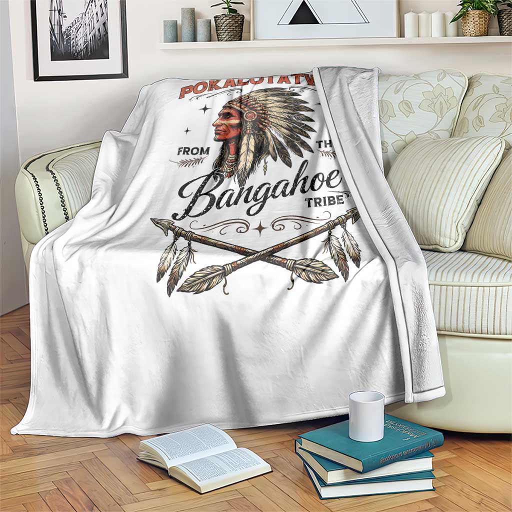 Funny I'm Chief Pokalotatwat from The Tribe Throw Blanket Indigenous Native American Vintage Headdress TS02 Print Your Wear