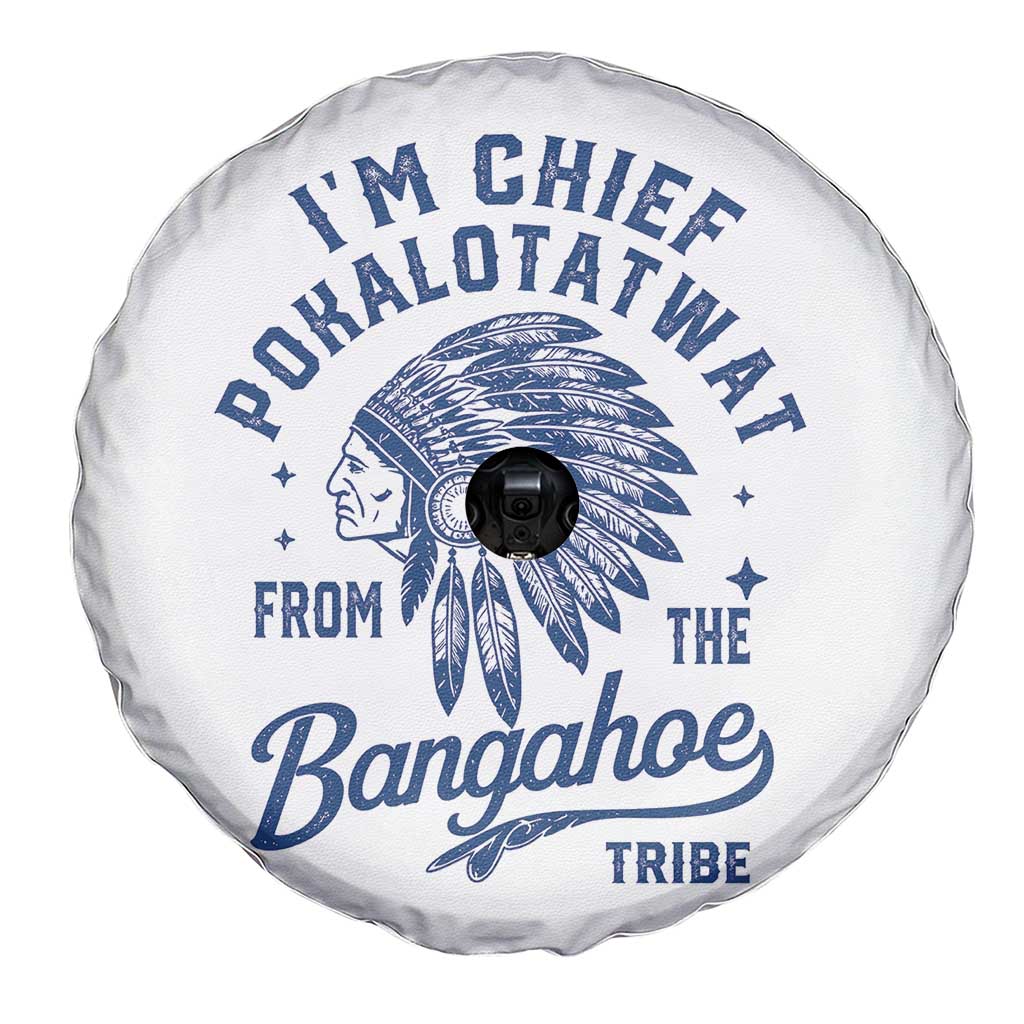 Funny I'm Chief Pokalotatwat from The Tribe Spare Tire Cover Indigenous Native American Headdress TS02 Print Your Wear