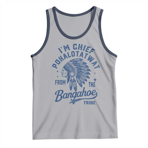 Funny I'm Chief Pokalotatwat from The Tribe Tank Top Indigenous Native American Headdress TS02 Athletic Heather Navy Print Your Wear