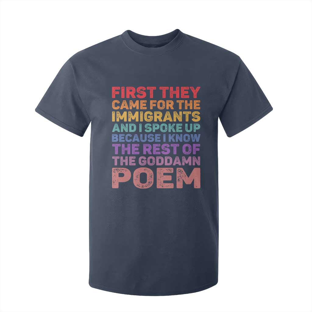 First They Came for The Immigrants T Shirt For Kid TS02 Navy Print Your Wear