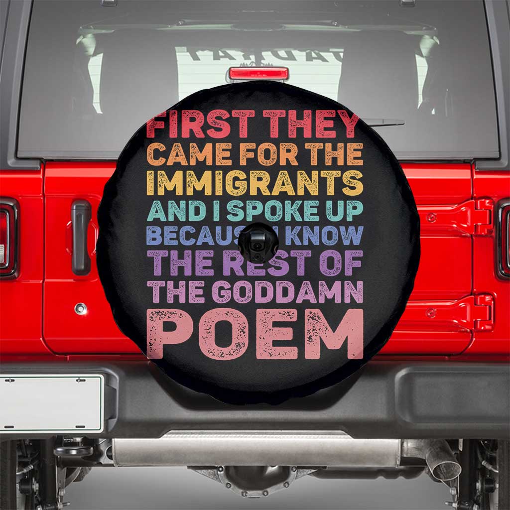 First They Came for The Immigrants Spare Tire Cover TS02 Black Print Your Wear
