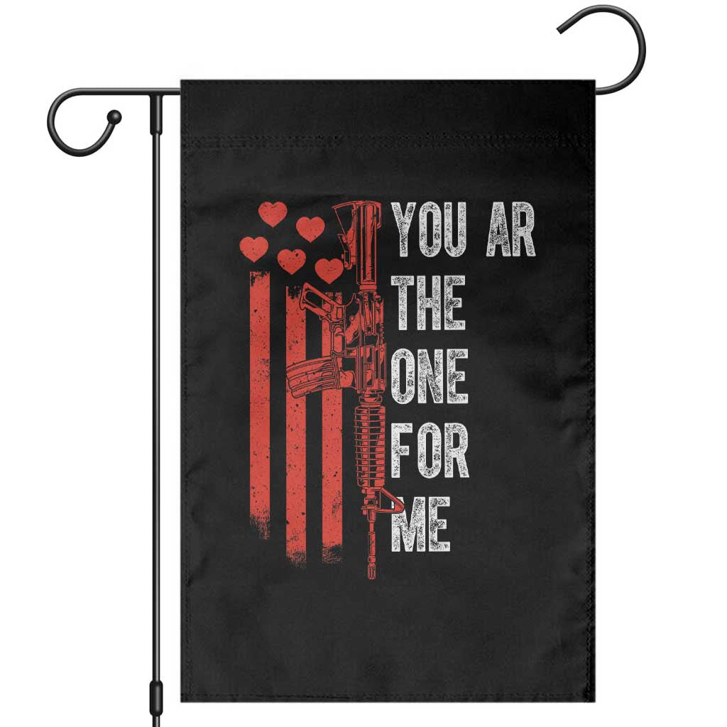 You AR The One for Me Garden Flag Patriotic Valentine Gun Romantic Rifle and Flag TS02 Black Print Your Wear