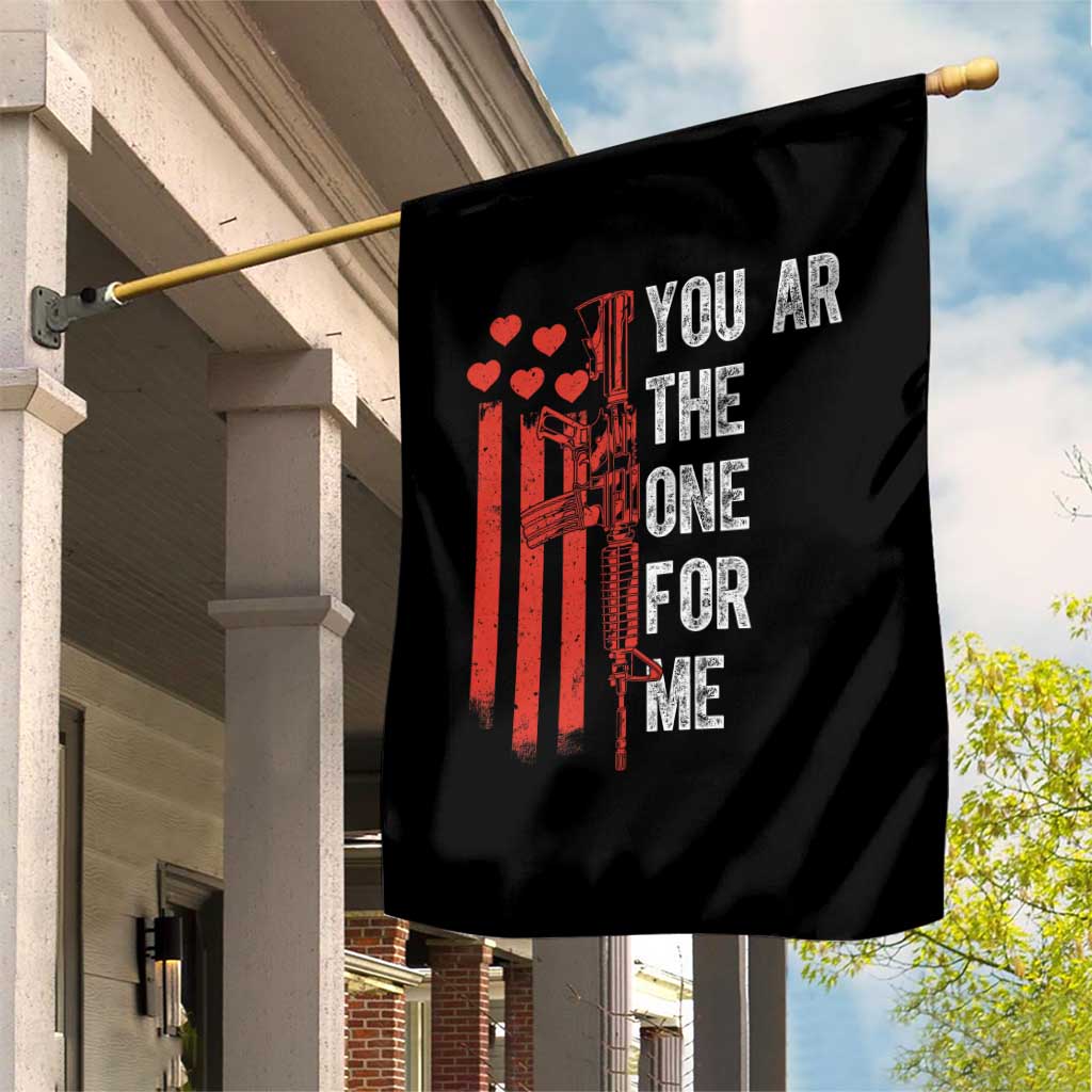 You AR The One for Me Garden Flag Patriotic Valentine Gun Romantic Rifle and Flag TS02 Print Your Wear