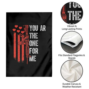 You AR The One for Me Garden Flag Patriotic Valentine Gun Romantic Rifle and Flag TS02 Print Your Wear